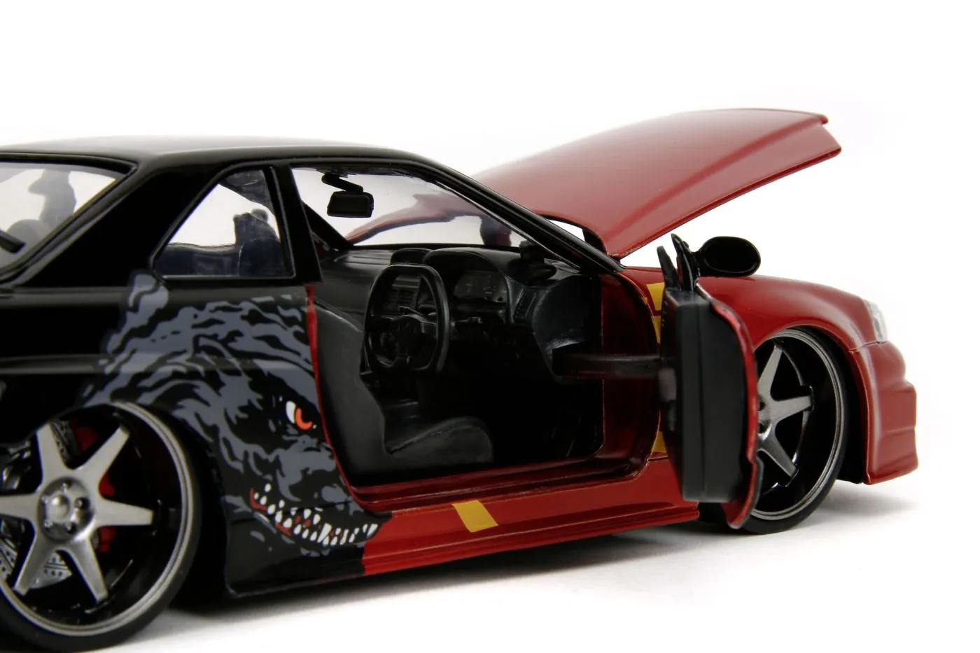 Jada godzilla masinuta metalica nissan skyline gtr scara 1 la 24 [5]