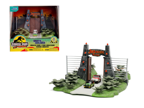 Jada jurassic park scena nano cu 2 vehicule metalice [7]