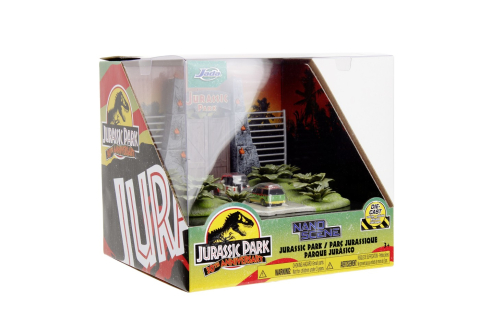 Jucării și Jocuri pentru copii - Jada jurassic park scena nano cu 2 vehicule metalice