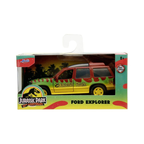 Mașini, trenulețe, vehicule - Jada jurassic world 30th anniversary masinuta metalica ford explorer 1993 scara 1 la 32