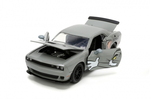 Jada masina metalica dodge challenger hellcat scara 1 la 24 si figurina jerry [5]