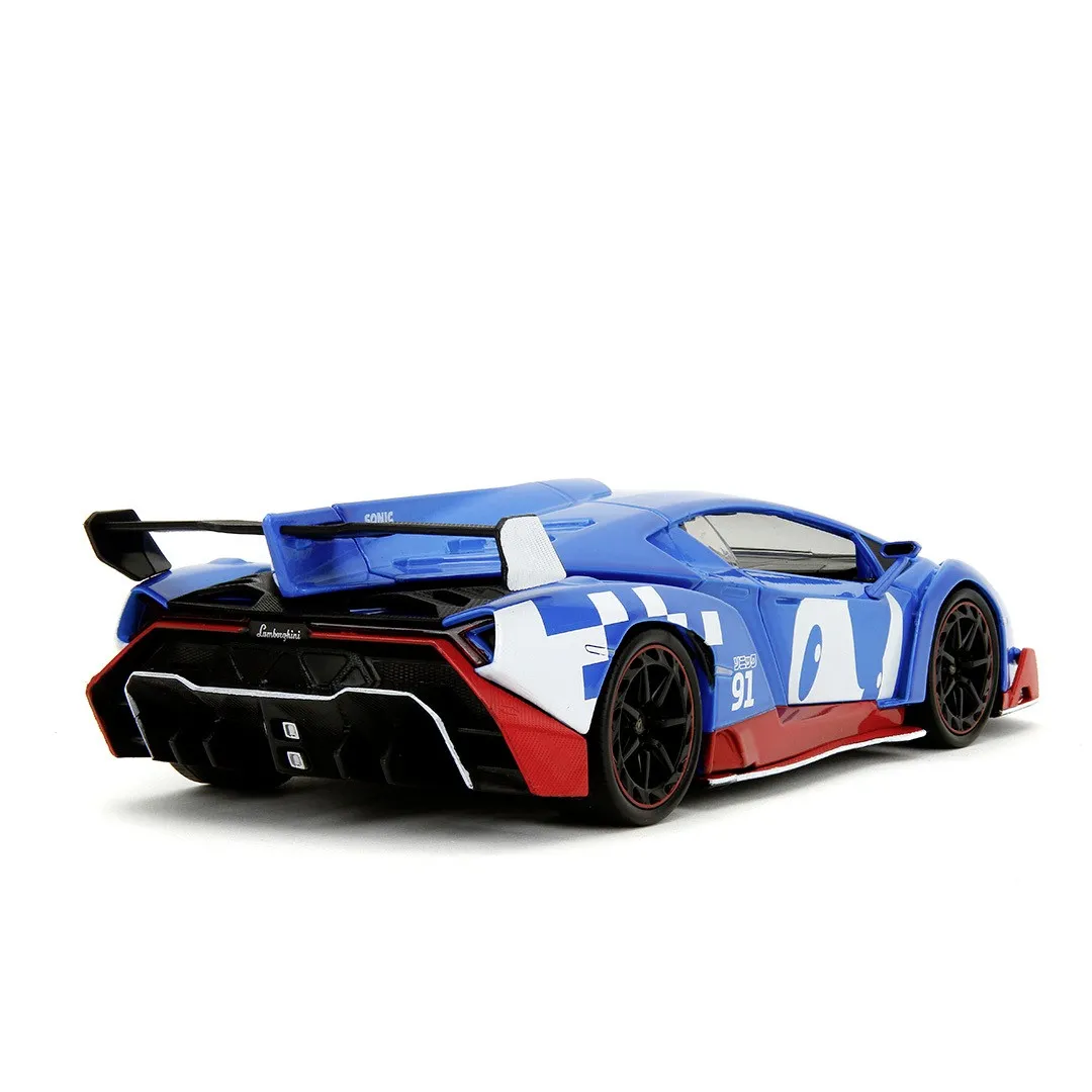 Jada set figurina ariciul sonic si masinuta metalica sonic lamborghini veneno scara 1 la 24 [2]