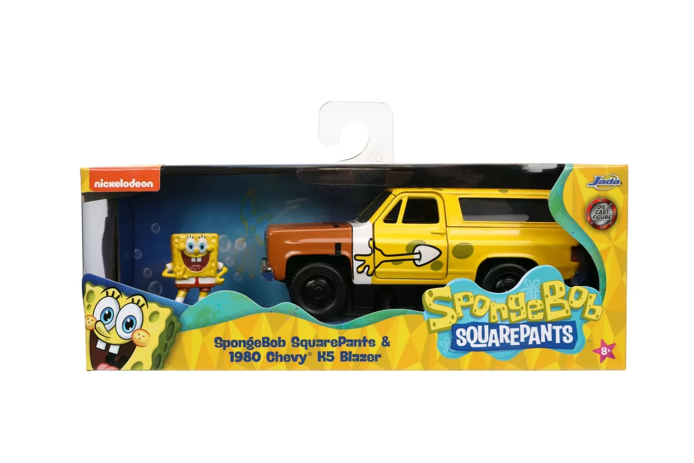 Jucării și Jocuri pentru copii - Jada set masinuta metalica chevy k5 blazer si figurina sponge bob