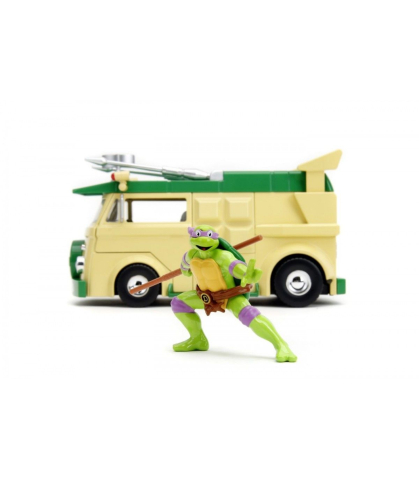 Jada testoasele ninja set metalic figurina donatello si vagonul de petrecere scara 1 la 24 [2]