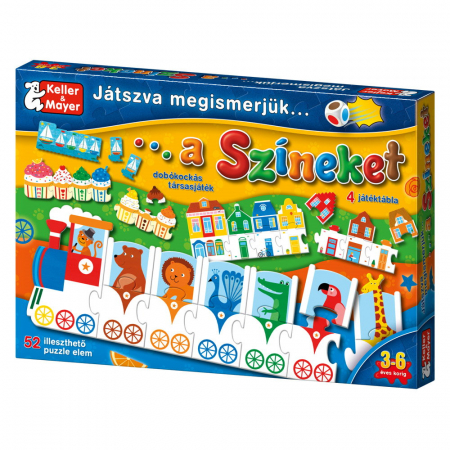 Jucării și Jocuri pentru copii - Játszva megismerjük a színeket, társasjáték, 3-6 ani