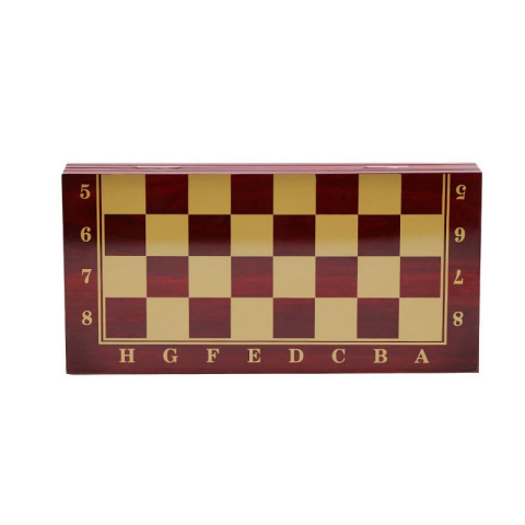 Jucării și Jocuri pentru copii - Joc 3in1 - Sah, Dame si Table - CNX, cutie lemn rosu, inchidere magnetica, 40x40cm, 3+ ani, 8328