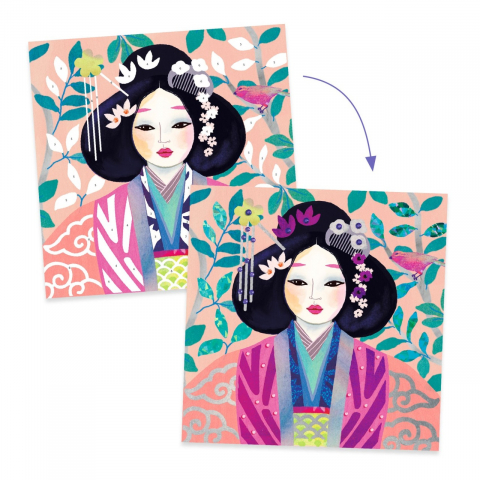 Joc creativ Portrete, Djeco, varsta 3 - 6, 6 - 9 ani, Fata [1]