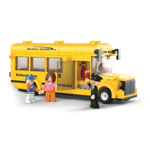 Rechizite Școlare - Joc de constructie Autobuz scolar, pvc, Sluban M38-B0507, 219 piese, 33x23.7x5.4cm
