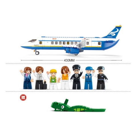 Joc de constructie Avion, pvc, Sluban M38-B0366, 463 piese, 42.5x33x6.7cm [1]
