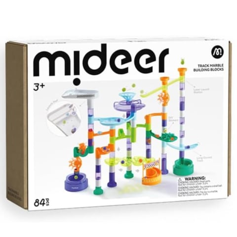 Jucării și Jocuri pentru copii - Joc de Constructie Pista pentru Bile Mideer Galaxy Marble Run - Set Educativ STEM cu 100+ Elemente