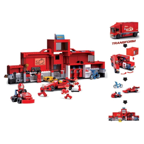 Jucării și Jocuri pentru copii - Joc de constructie Statie Formula1, pvc, Sluban M38-B0375, 575 piese, 50.8x33x5.1cm