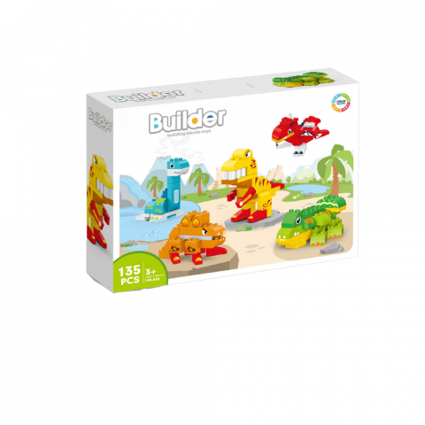 Jucării STEM, Știință şi Experimente - Joc de constructie STEAM - Dinozauri (135 piese)