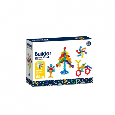 Jucării STEM, Știință şi Experimente - Joc de constructie STEAM - Floricele colorate (80 piese)