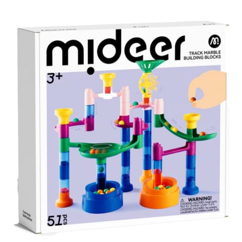 Jucării și Jocuri pentru copii - Joc de Constructie Tip Pista pentru Bile Mideer, Set Educativ STEAM cu Mecanisme Interactive