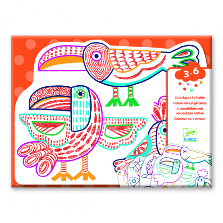 Seturi colorat, pictură și desen - Set de colorat si desenat, Familii de animale, Djeco, varsta 3 - 6 ani, Baiat, Fata