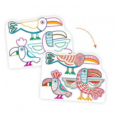 Set de colorat si desenat, Familii de animale, Djeco, varsta 3 - 6 ani, Baiat, Fata [2]