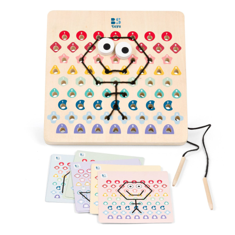 Jucării și Jocuri pentru copii - Joc de insirat cu coduri de culoare, Thread & Code, copii varsta 5+ ani