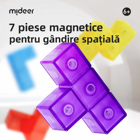 Puzzle 3D cu piese magnetice Mideer, 7 piese si 54 carduri, 6+ ani [5]