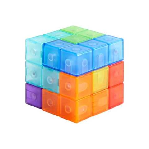 Puzzle 3D cu piese magnetice Mideer, 7 piese si 54 carduri, 6+ ani [1]