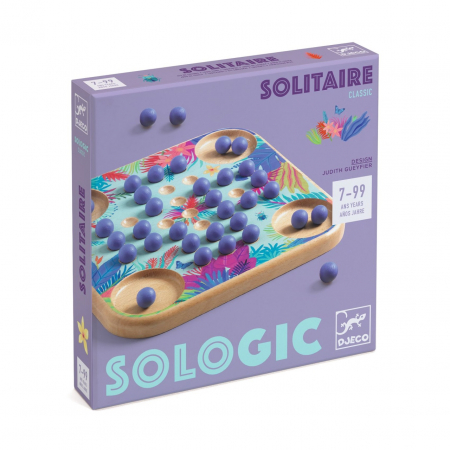 Jucării și Jocuri pentru copii - Joc de logica Solitaire, din lemn, un joc traditional pentru dezvoltarea rabdarii, Djeco, varsta 6 - 9, 9+ ani, Baiat, Fata