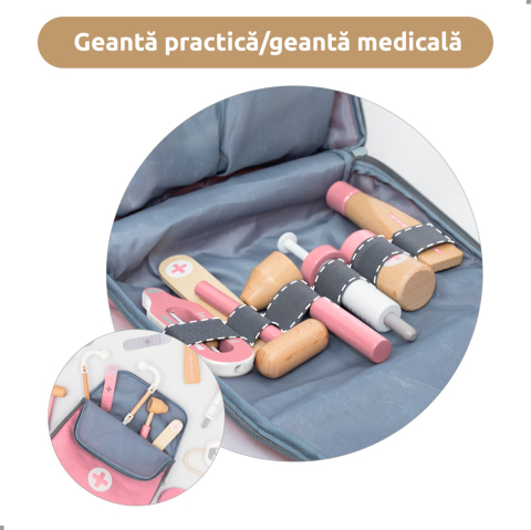 Joc de rol Mini trusa de doctor roz, UMU Toys Fata, varsta 3 - 6 ani [1]