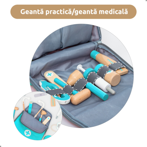 Joc de rol Mini trusa de doctor turcoaz, UMU Toys Baiat, Fata, varsta 3 - 6 ani [1]