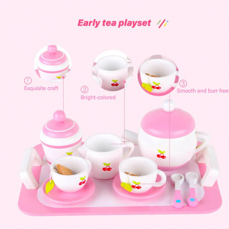 Joc de rol din lemn set complet servire ceai Early Tea. [5]