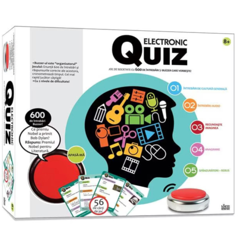 Jucării și Jocuri pentru copii - Joc de societat educativ, Electronic Quiz, 600 de intrebari, Varsta 8 ani+