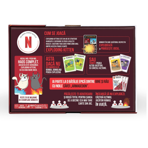 Joc de societate Exploding Kittens: BINE vs RAU varsta 7-9 ani ,9-12 ani ,12-14 ani ,14-18 ani ,18+, Unisex [2]