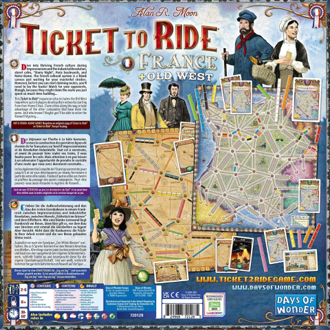 Joc de societate Ticket to Ride Map Collection France & Old West, extensie, limba engleza varsta 7-9 ani ,9-12 ani ,12-14 ani ,14-18 ani ,18+, Unisex [1]
