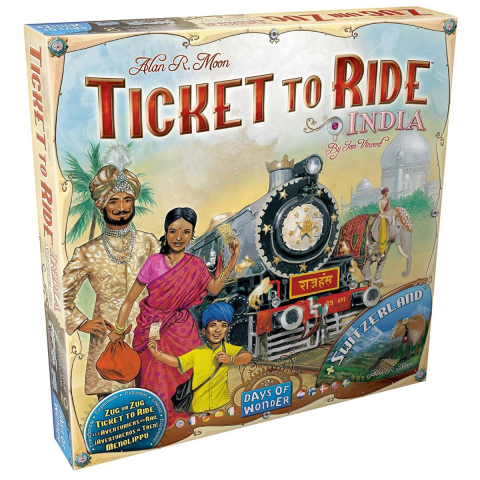 Jucării și Jocuri pentru copii - Joc de societate Ticket to Ride Map Collection India & Swiss, extensie, limba engleza varsta 7-9 ani ,9-12 ani ,12-14 ani ,14-18 ani ,18+, Unisex
