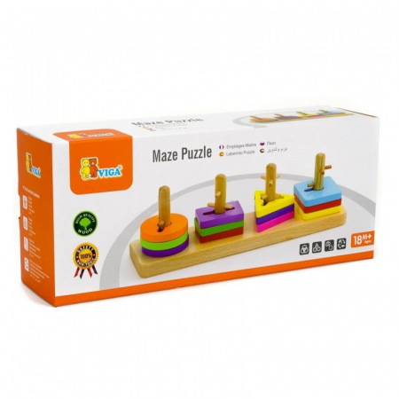 Jucării și Jocuri pentru copii - Joc de sortare educativ cu obstacole, Viga Toys