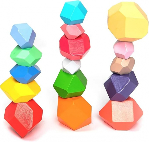 Jucării și Jocuri pentru copii - Joc de stivuire pietre, UMU Toys, varsta 3 - 6 ani, Baiat, Fata
