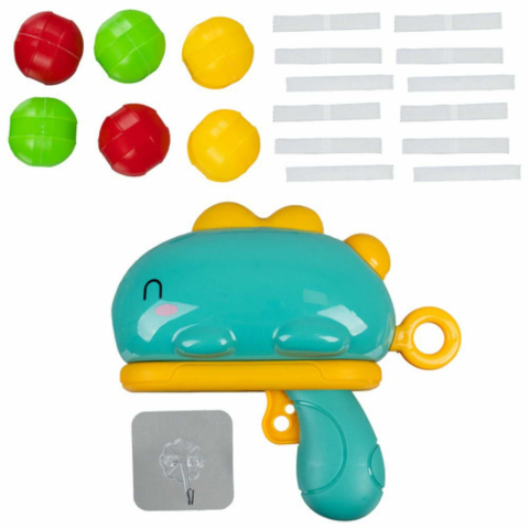 Joc tras la tinta copii Dinosaur, arma dinozaur, 6 bile velcro, scut 27.5 x 30 cm [11]