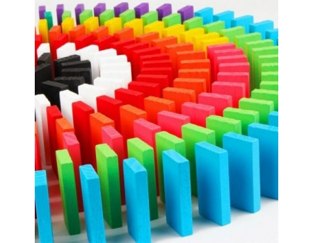 Joc Domino traseu cu 600 piese din lemn, multicolor. [3]