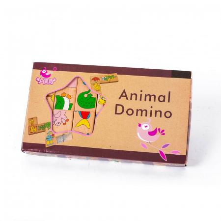 Domino joc puzzle din lemn cu animale. [2]