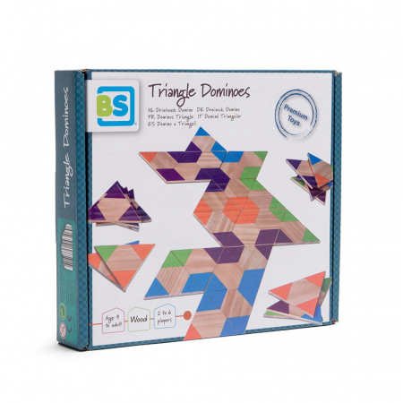 Joc Tangram și Domino Copii - Joc domino triunghiular din lemn, 4-9 ani