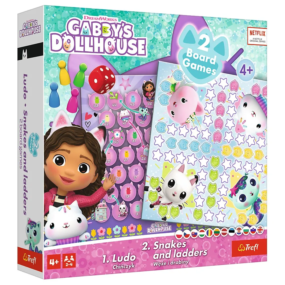Jucării și Jocuri pentru copii - Joc dream works gabbys house 2in1 ludo si serpisori scari, copii varsta 3 ani pana la 12 ani