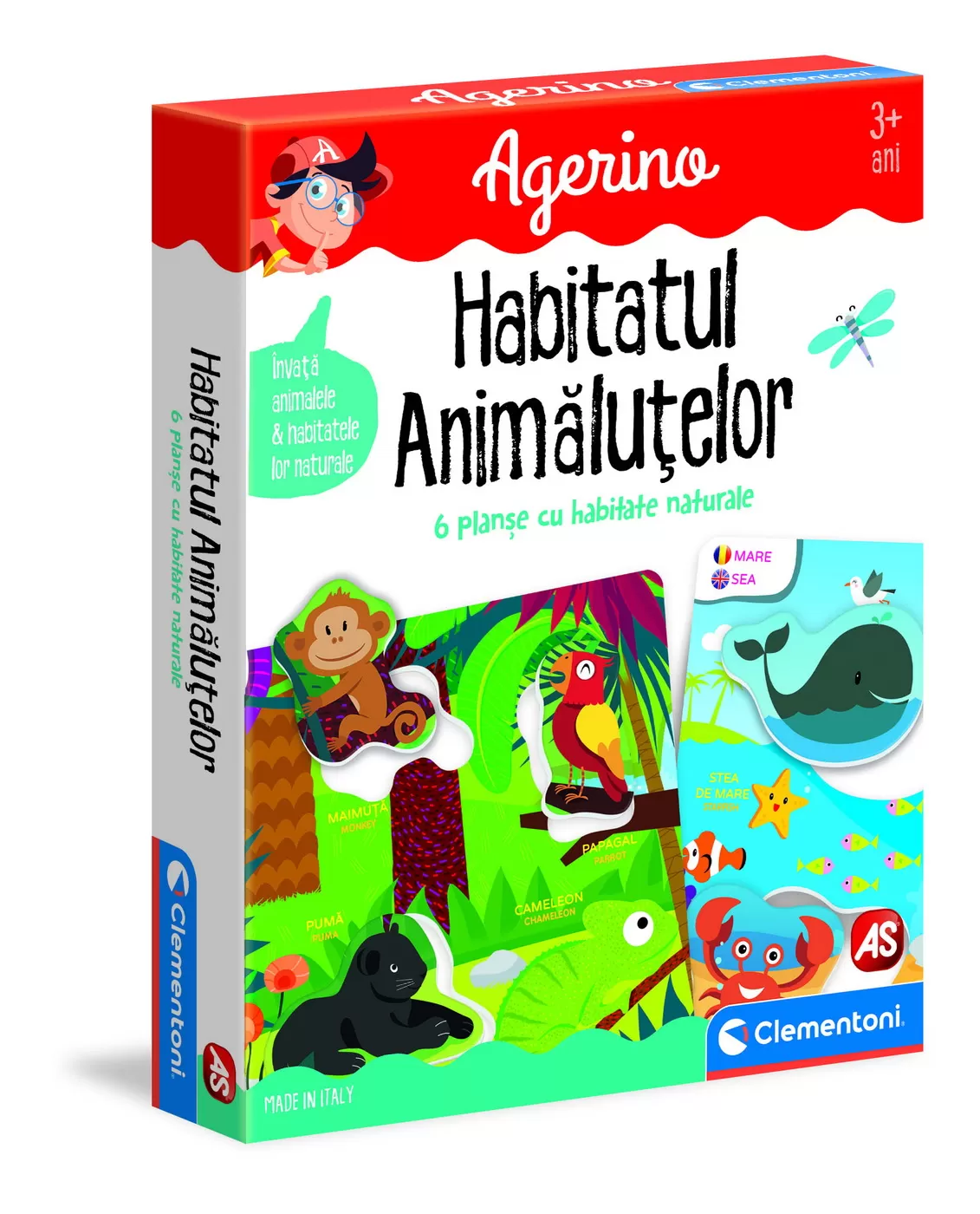 Cadouri Jucării Copii Grădiniță - Habitatul animalelor, Joc educativ Agerino, Clementoni, varsta de la 2 ani la 5 ani