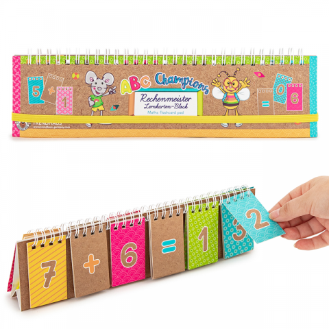Birotică și Papetărie - Joc educativ - blocnotes cu cartonase pentru operatii matematice - Trendhaus CH28748 / CH29323, 265x76x15mm, cu spira
