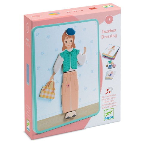 Jucării și Jocuri pentru copii - Joc educativ cu magnet de imbracat personaje, Djeco Baiat, Fata, varsta 3 - 6 ani
