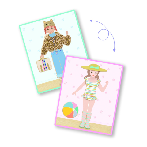 Joc educativ cu magnet de imbracat personaje, Djeco Baiat, Fata, varsta 3 - 6 ani [2]