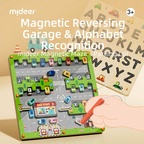 Joc educativ din lemn, magnetic, model parcare [4]