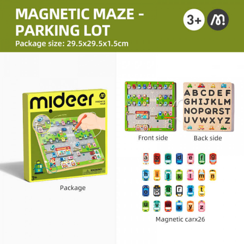 Joc educativ din lemn, magnetic, model parcare [1]