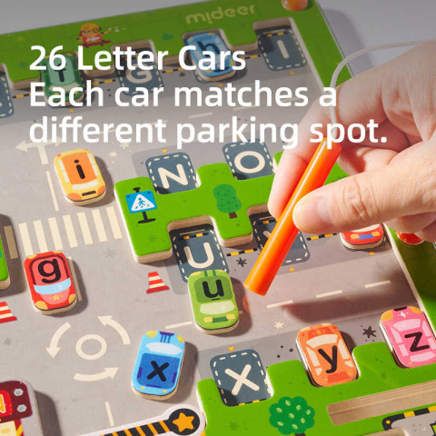 Joc educativ din lemn, magnetic, model parcare [2]