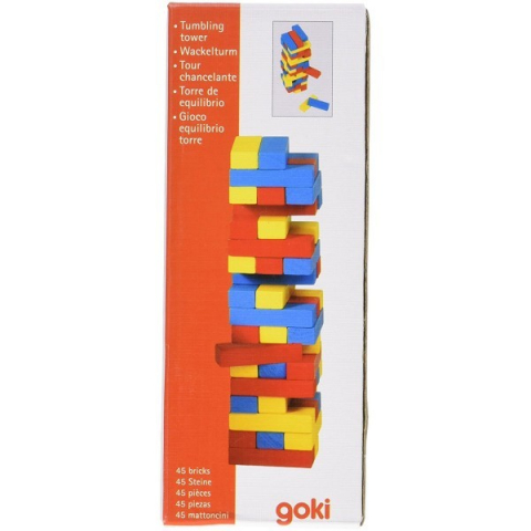 Jucării și Jocuri pentru copii - Joc Jenga cu piese din lemn Colori
