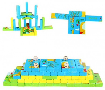 Joc Jenga turnul instabil si puzzle cuburi lemn pentru copii. [3]
