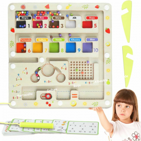Labirint Magnetic din Lemn cu functii de Sortare, Clasificare si Matematica [7]