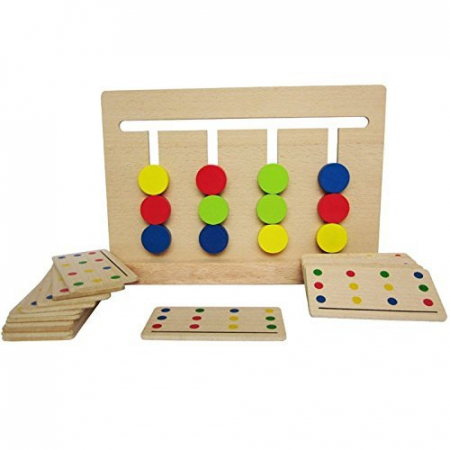 Joc lemn Labirint asociere Culori Montessori. [0]