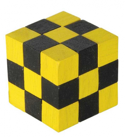 Jucării și Jocuri pentru copii - Joc logic, puzzle 3D, model cub sarpe colorat galben negru, rubik, varsta 6 - 9, 9+ ani, Adult, Baiat, Fata